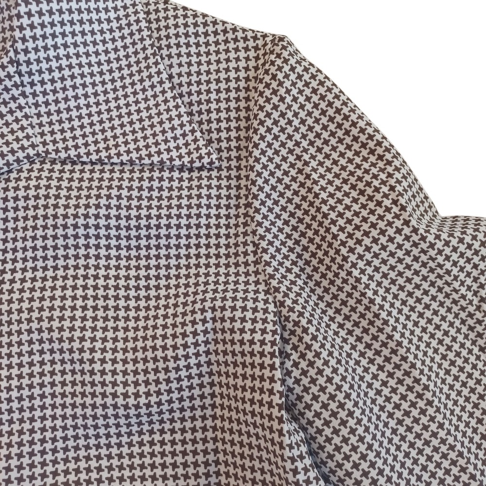 Lane Bryant Vintage‎ Houndstooth Polyester Dress Shirt Button Up Blouse Top - Picture 4 of 8